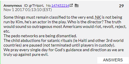 3. QDrop 29. Kim Jong-Un isn't the true leader of DPRK and the truth would drive people to riot. Shadow leader of DPRK has yet to be unmasked to the world (Because they don't exist.)