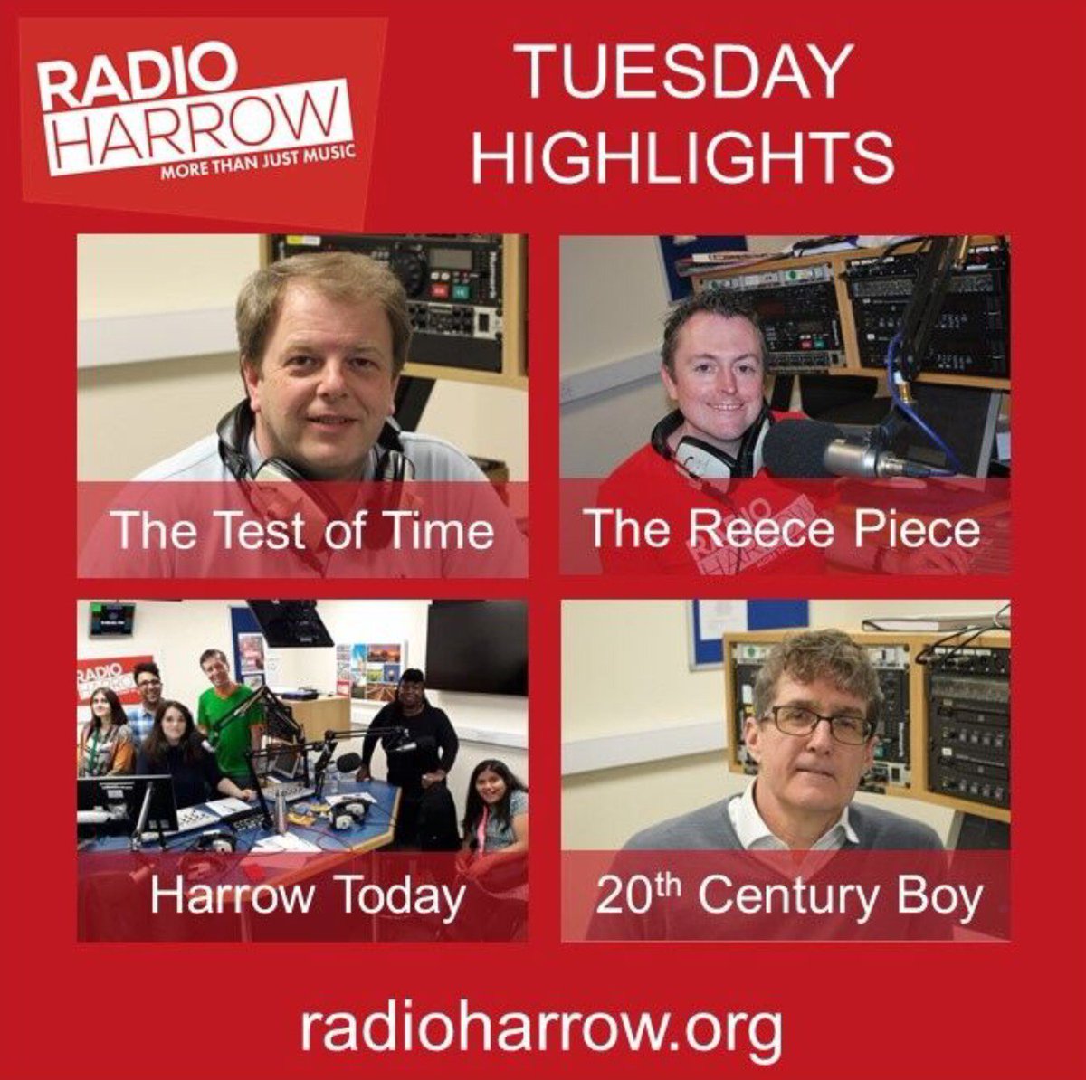 radioharrow's tweet photo. Coming up tonight:

❓@stevepinzo55 tests your memory, with music from 1 year at 7
🎧 @DJReece82 brings his own brand of radio to #Harrow at 8
🤓 Harrow Today with their quiz RadioHeads at 9
🎶 Neal Ford with a decade of the finest hits at 10

https://t.co/MCXY2eQGL0
#RadioHarrow https://t.co/Hti7jShxuv