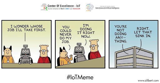 nasscomCoEIoT's tweet photo. Soon, we would have taught robots to be cheeky too!
#IoTMeme https://t.co/Kfg9f2FxEN