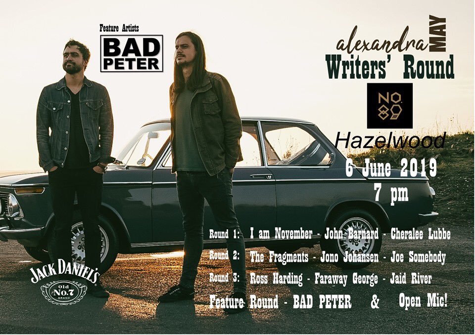 <a href="/amwritersround/">Alexandra May’s Writers’ Round</a> <a href="/BadPeterBand/">Bad Peter</a> Thursday night at no. 89 in Hazelwood PTA