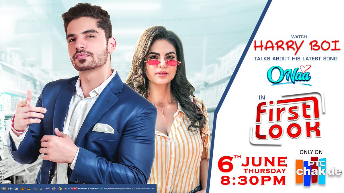 PTC_Network's tweet photo. Meet with your favorite star Harry boi in 'First Look' only on #PTCChakDe
He will talk about his latest song #ONaa in First Look...
Date - 6th June
Timing - 8:30 PM
#FirstLook #PTCPunjabi https://t.co/Mt8ey12vMq