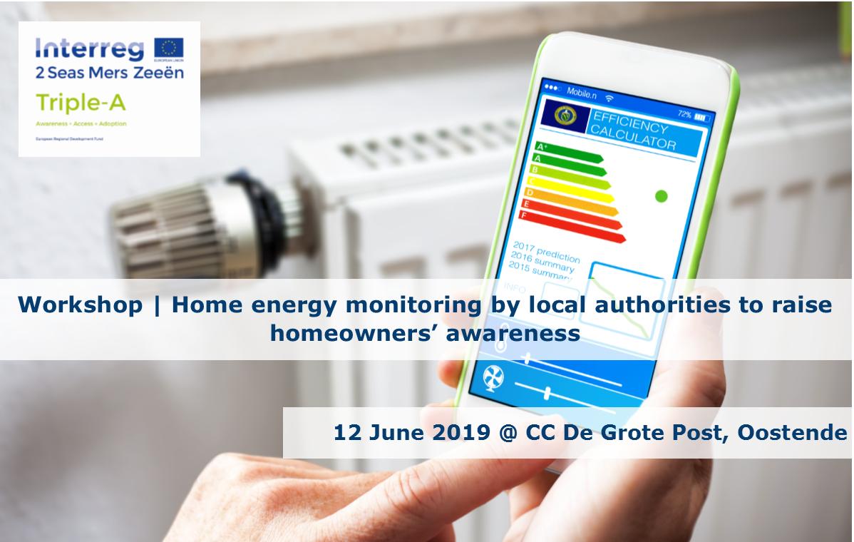 TripleA_2Seas's tweet photo. Join this Energy Day on 12 june in Oostende: about how home energy monitoring can be used by local authorities to raise homeowners’ awareness on their energy consumption. 
Free of charge! Register before 6 June! More info: https://t.co/IawmqOgdTD. #EUSEW2019 https://t.co/uAgjWarjDX