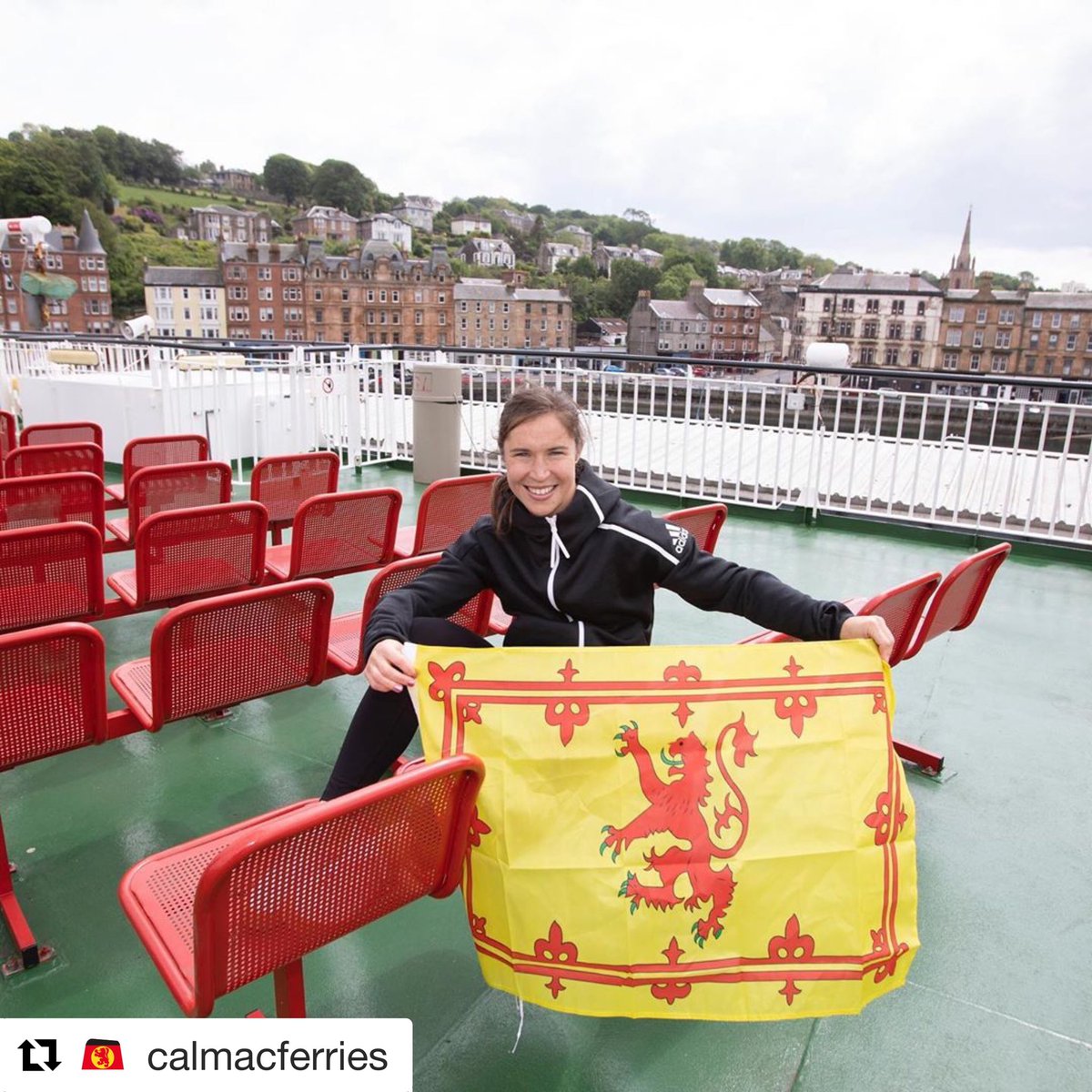 MartinShields1's tweet photo. Today’s Instagram. SCOTLAND striker @janeross10 has been declared ship shape for next week's World Cup. It was great to photograph her on board @CalMacFerries #MVBute as she heads off for @FIFAWWC with all our best wishes. #OurGirlsOurGame ⚽️ ⛴ https://t.co/Ur6xmMKi12