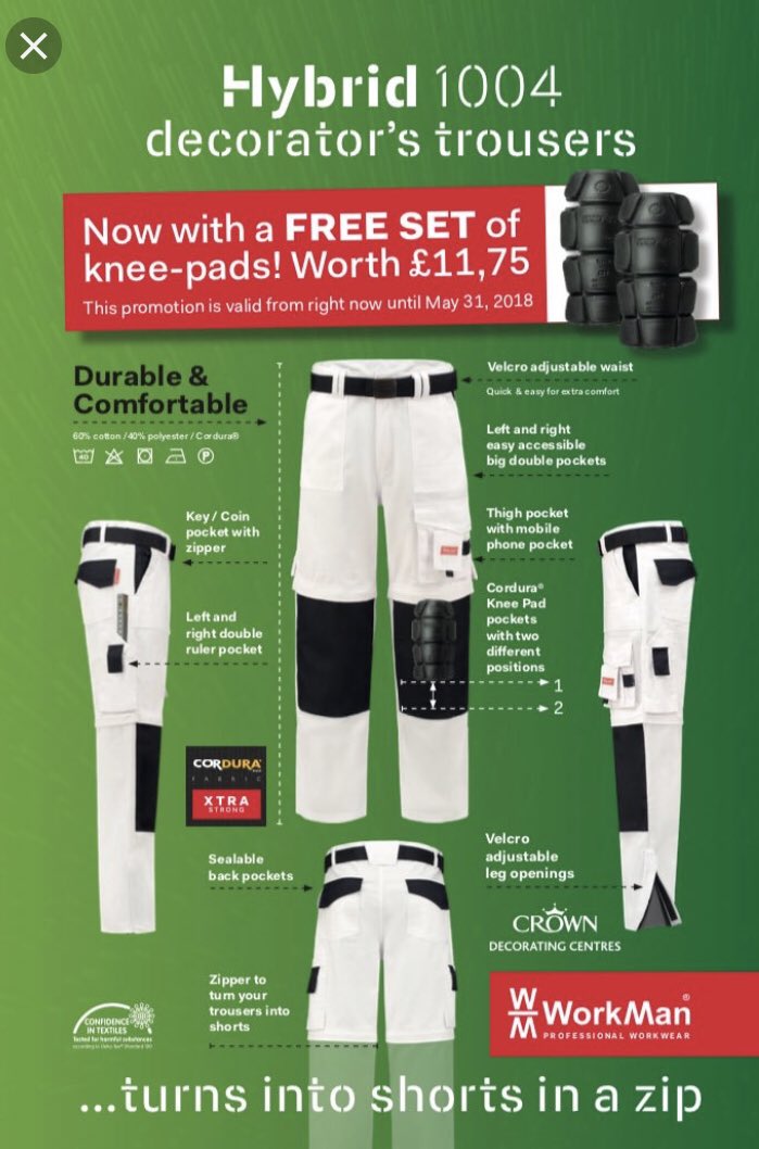 Workman_EN's tweet photo. There is a fully stocked selection of @Workman_EN in the @CrownDecorators branches in #Doncaster and #Grimsby. Don’t miss out on our perfect fit trousers, shorts, shirts, sweaters &amp; amazing soft shell jackets! https://t.co/5teAgJHXB6