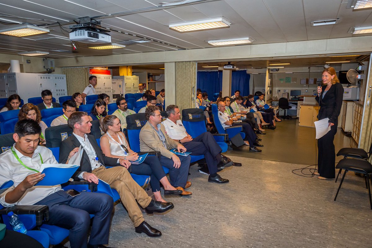 FranceinSG's tweet photo. Very proud to host a session of the Southeast Asian Young Leaders Programme on board France's aircraft carrier! On 2nd June, Mrs Alice Guitton, Dir.-General for Int. Relations & Strategy, briefed the young leaders on 🇫🇷 defence strategy in the Indo-Pacific region. #SLD19 #SEAYLP https://t.co/os2kKHTcWo