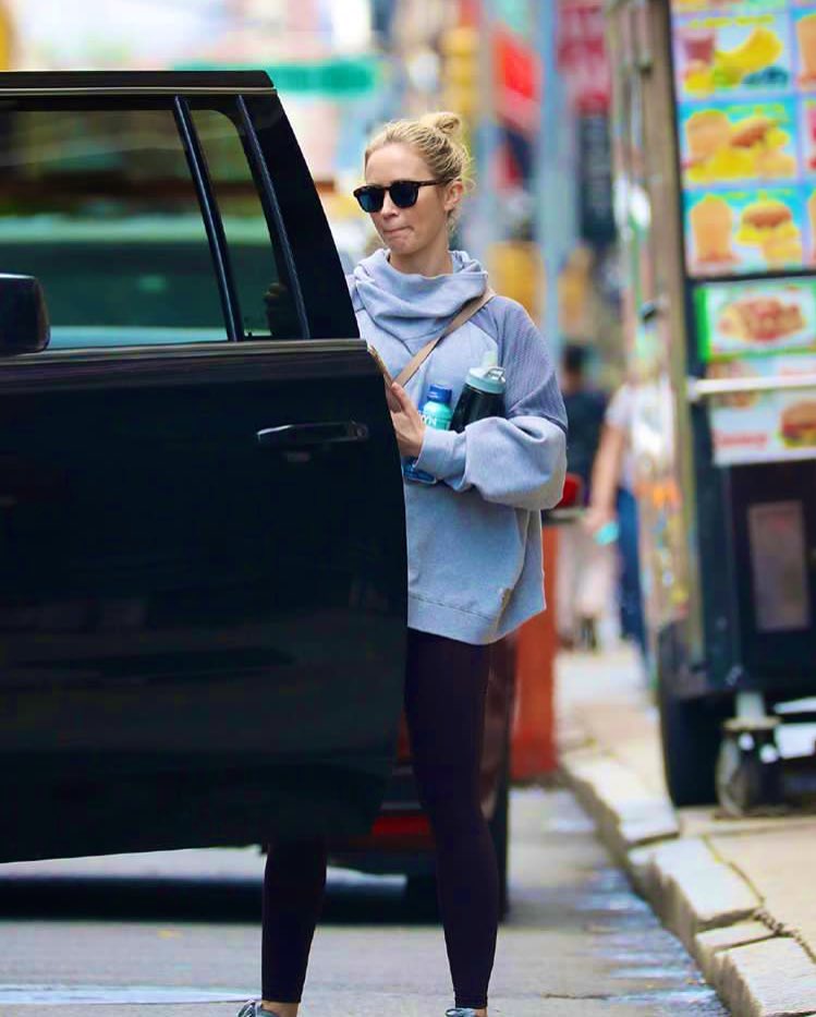 Emily catches a limo after working out in NYC