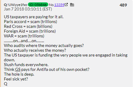 12. QDrop 489 declares the Paris Accord was costing US tax payers "Trillions" when it was an agreement that had no enforcement and was literally each country saying what goals they wanted to set for themselves.