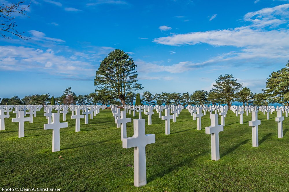 'If ever proof were needed that we fought for a cause and not for conquest, it could be found in these cemeteries. Here was our only conquest: all we asked was enough  soil in which to bury our gallant dead.' - Gen Mark W. Clark

Omaha Beach Cemetery &amp; Memorial, Normandy, France