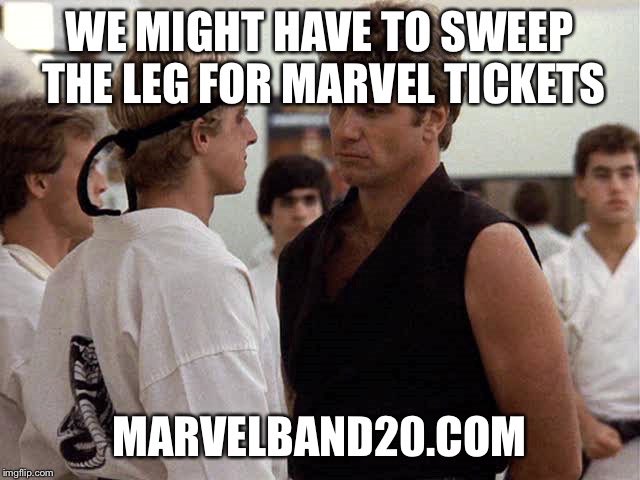 MarvelBand20's tweet photo. Tickets for our EP launch supported by Weallfallsilent @getintheshed94 are available now for just Β£7. Sensei Kreese advises itβs best to buy in advance
#Leicestergigs #meltonmowbray
#livemusic #hearthesunmove #midlandsgigs #marvel #newmusic https://t.co/kEJAcwncK8