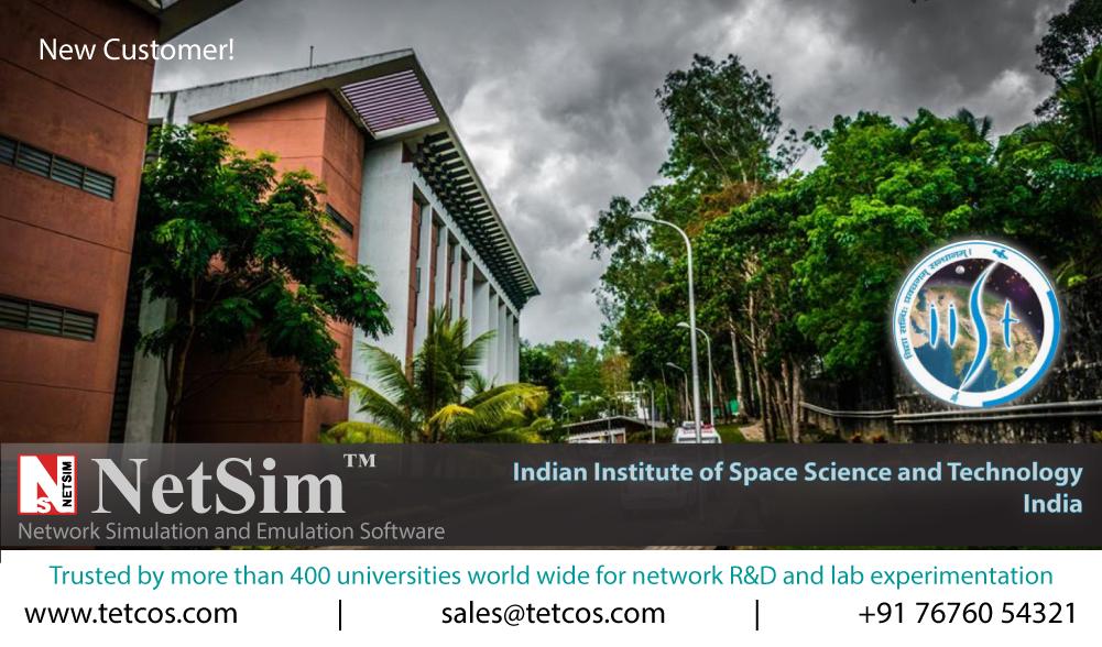 Tetcos's tweet image. The first university in Asia to be solely dedicated to the study and research of Outer space, trusted us!
#NetSim #IIST #TETCOS #NetworkSimulator