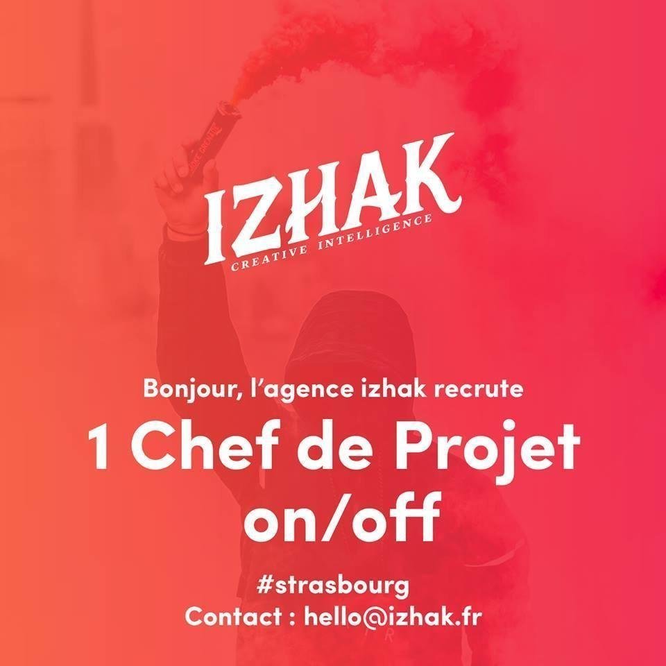 matzenner's tweet photo. Offre d'emploi à Strasbourg: suite au gain de nombreux projets, l'agence de communication Izhak Agency recrute un chef de projet, 3 ans d'expérience minimum / sens de l’organisation / parfaite connaissance de l’univers des marques. Pour postuler: hello@izhak.fr https://t.co/RQlqYOFuBT
