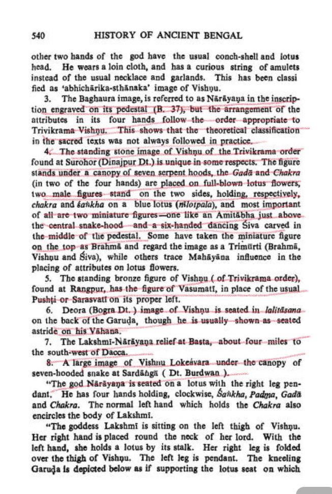 8/n RC Majumdar further speaks about more images/ iconographic representations of Vishnu. Check the snippet.Ref: History of Ancient Bengal, pg 539-40