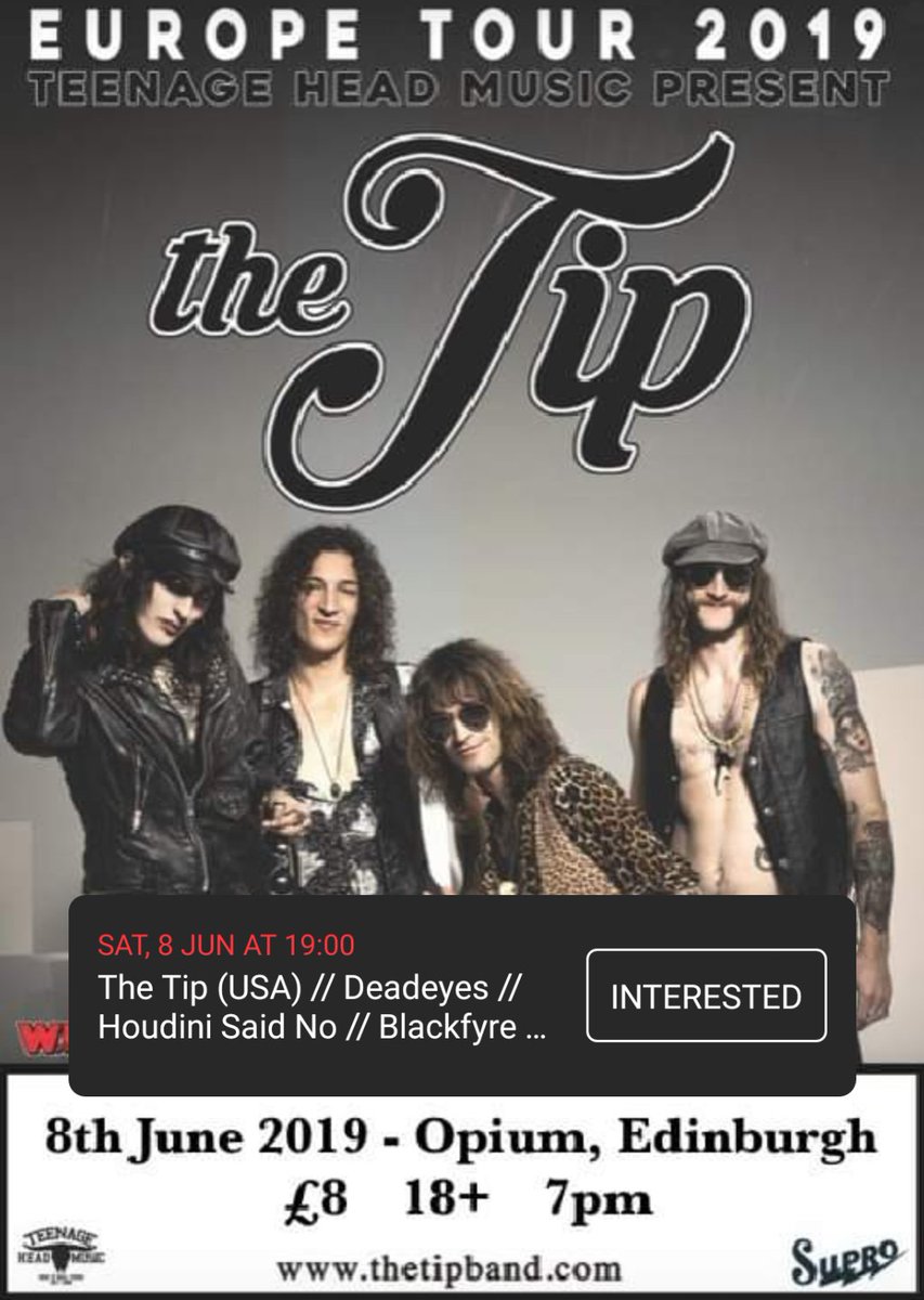 This Saturday we are back in Edinburgh supporting U.S rockers The Tip. Come along to <a href="/OpiumEdinburgh/">Opium Edinburgh</a> and rock out with us! It's going to be one hell of a night 🤘. Tickets are £8.
#metal #livemusic #rocknroll #Edinburgh #localmusiclive2019 #Music #femalefronted #femalevocals