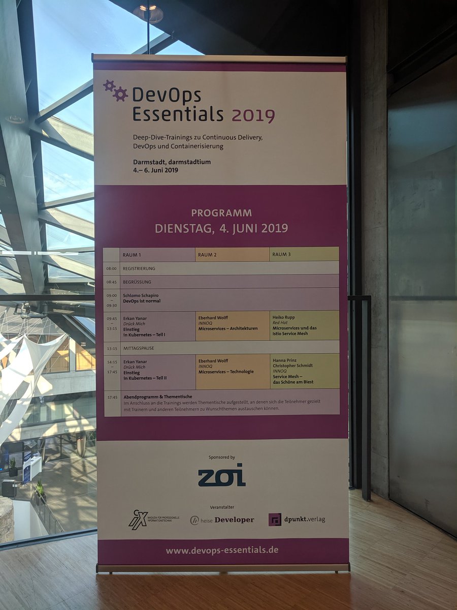 EssentialDevOps's tweet image. Unser schickes Programm für heute 🙂👍 #DevOpsentials19