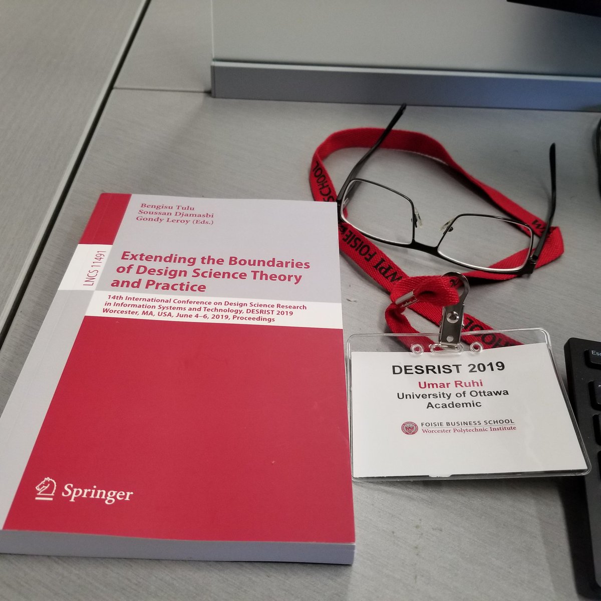 Informatician's tweet photo. Looking forward to the next three days of workshops and presentations at #desrist2019 #DesignScienceResearch https://t.co/RLa6VYJ5mA