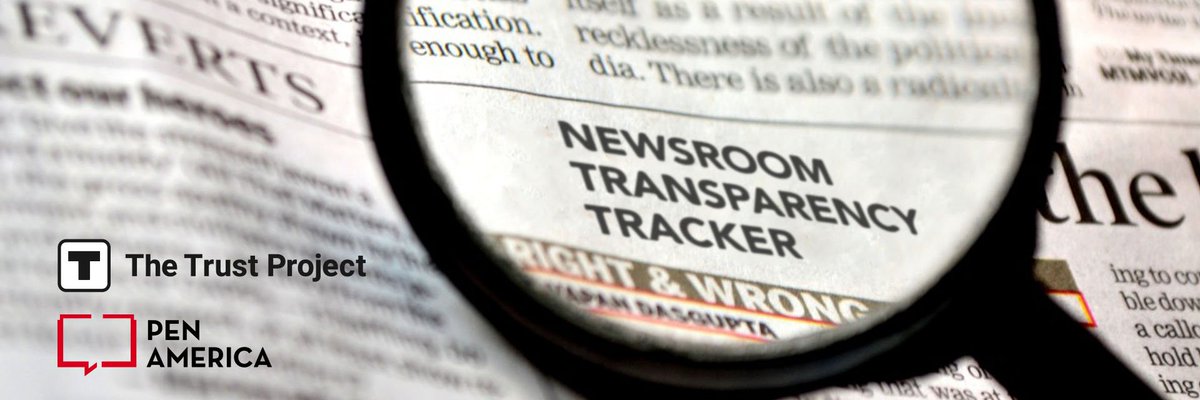 PENamerica's tweet photo. Today, PEN America and the @_trustproject are launching the Newsroom Transparency Tracker, a new digital tool made possible with support from @craignewmark. Discover the policies, practices, and people behind the news you watch, listen to, and read: https://t.co/Lg51yvwmPX https://t.co/738tefi4cr