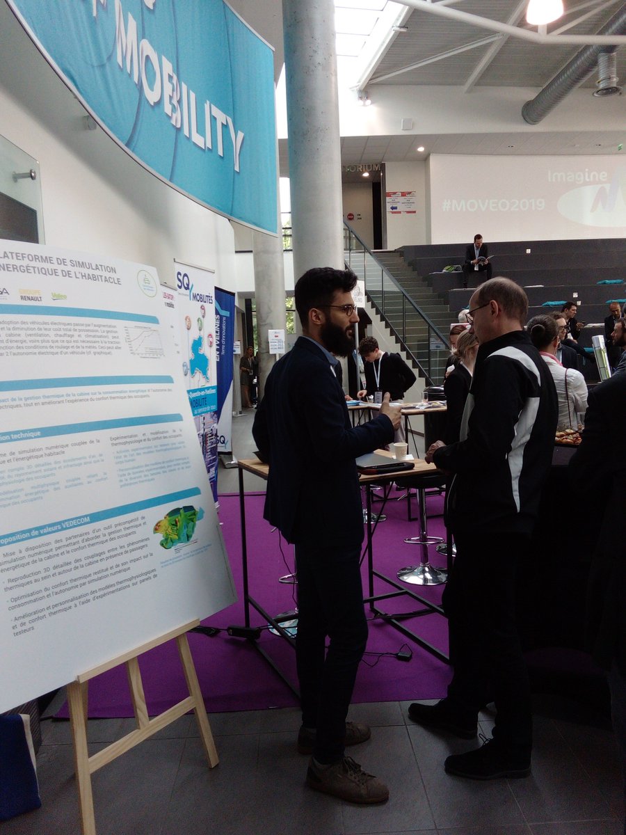 vedecom's tweet photo. [#VéhiculeAutonome] @VEDECOM à la journée #ImagineMobility de @pole_moveo : démonstrateur d'analyse comparative de #SystèmesDePerception et présentation sur l'#OptimisationEnergétique et le #ConfortThermique des occupants #ESTACA https://t.co/5oYSoBYkBT