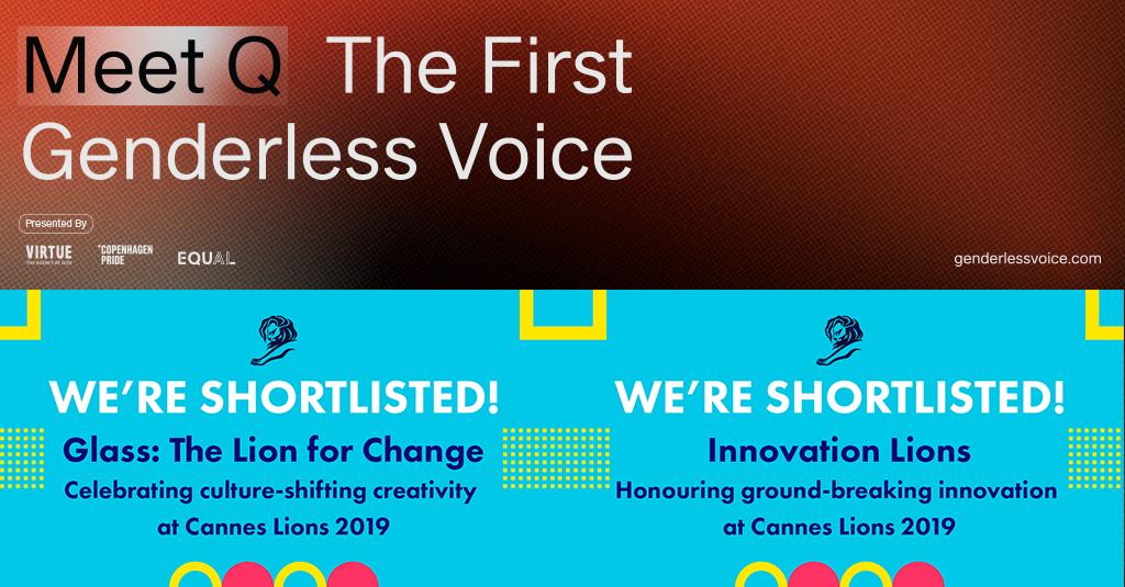 Rosé time! Our innovation The Genderless Voice has racked up two shortlists for #CannesLions 2019:
Glass Lion: The Lion for Change &amp; Innovation Lions.