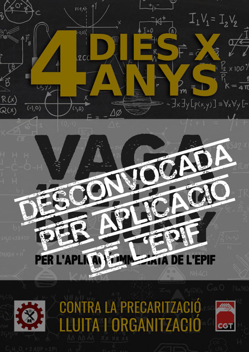Acord ratificat. L'#EPIF s'aplica a la #UAB. Aixequem la vaga però, avisem, estarem vigilants i continuarem lluitant. Això ha sigut només l'inici.  Que visca la lluita!