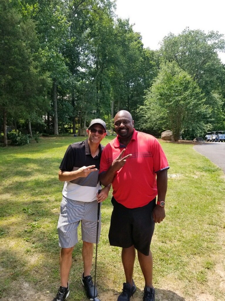 vacationandy's tweet photo. Golfing with Rodney Hampton and meeting Michael Vick. https://t.co/mVuPfmIjCo
