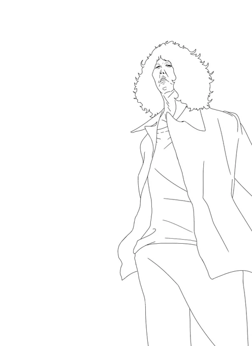 最近僕が描く坂本さんはアオリ顔が多い。 
