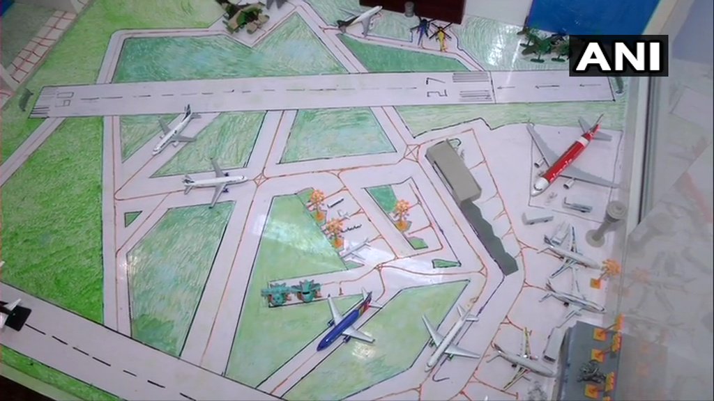 ANI's tweet photo. Delhi: 9-yr-old Abeer Magoo, to celebrate his 10th birthday at IGI airport, after he made a model of airport, says, "I worked for 21 hours non-stop to make this model. The Airport CEO has invited me for a tour. I will visit each part of the airport on my birthday. I'm excited." https://t.co/HnbJO0lQxg