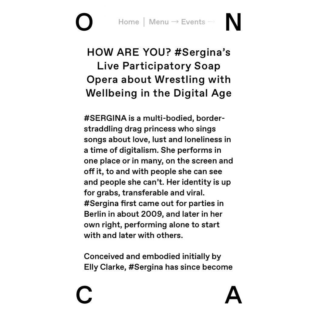elly_clarke's tweet photo. This is happening this Sat @ONCA_Arts w @_Sergina embodied by Vladimir Bjelicic and @elly_clarke. The performance is supported by @ChaseFeminist and @CHASE_DTP. Tipping of the performers for additional dances will be possible via an app. Bring your phones. Free entry. #sergina https://t.co/lqiWe15nCG