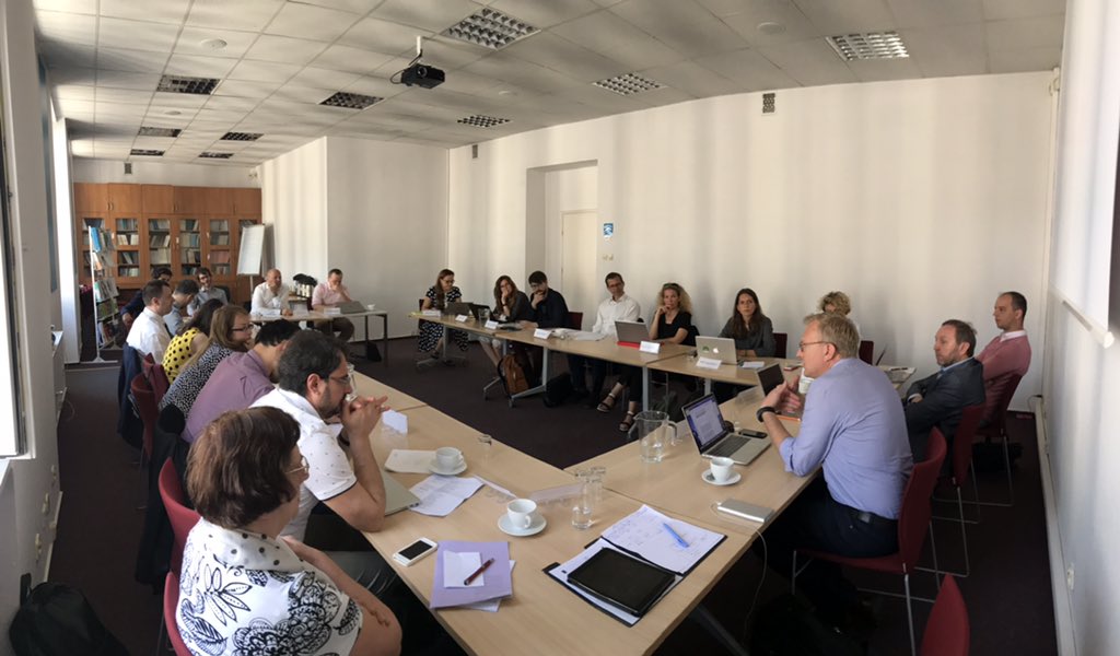 SophiaRussack's tweet photo. .@EPIN_org researchers discussing the next phase of our #2CU project - where we will draw up a prescriptive agenda aimed at improving the way we do #democracy in the #EU. @EUErasmusPlus https://t.co/fEV79yTEpH