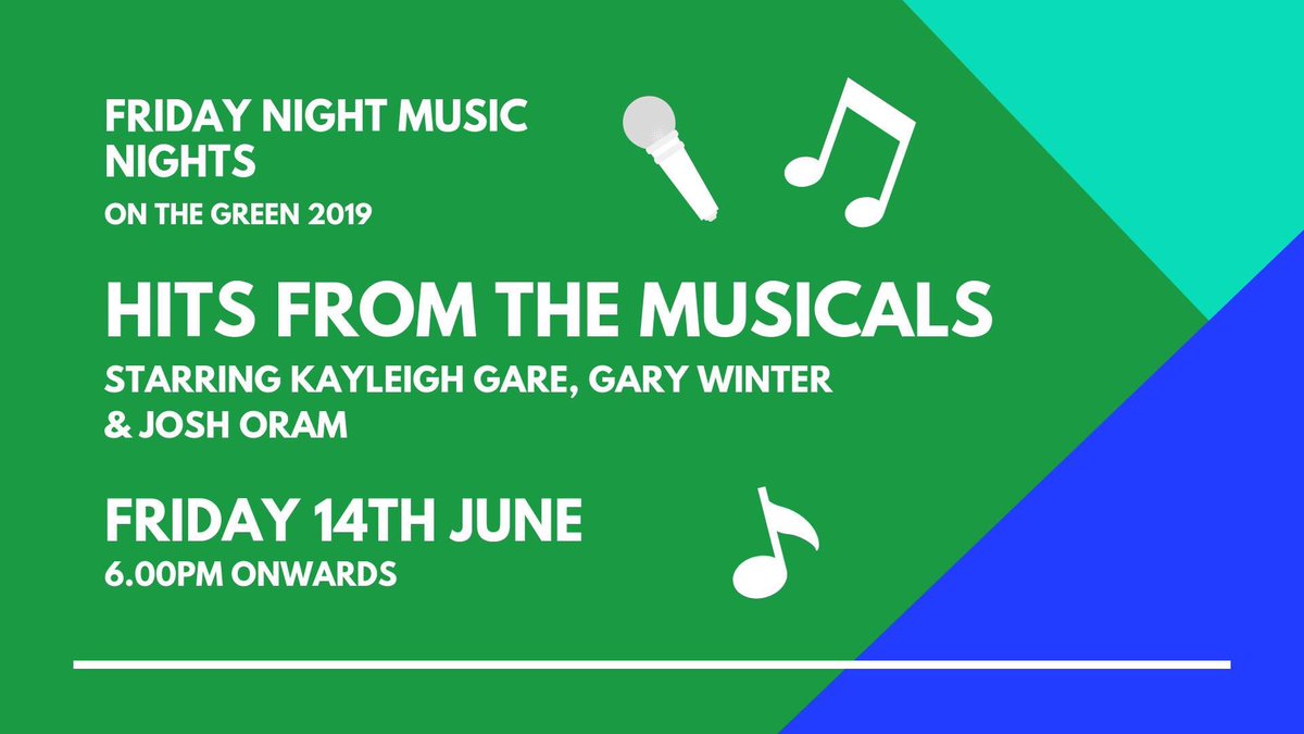 📆 Our next event is:
Friday Night Music Nights - Hits from the Musicals! Starring Kayleigh Gare, Gary Winter &amp; Josh Oram 🎤
14th June from 6pm onwards 🎶🎵