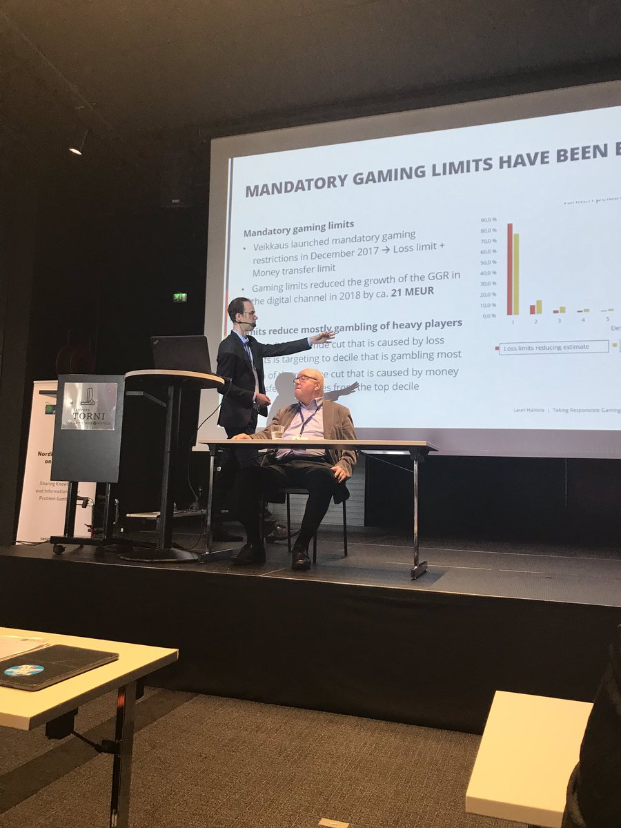 Finnish gambling operator Veikkaus about gaming limits “mandatory limits reduce mostly gambling of heavy players” #snsus2019