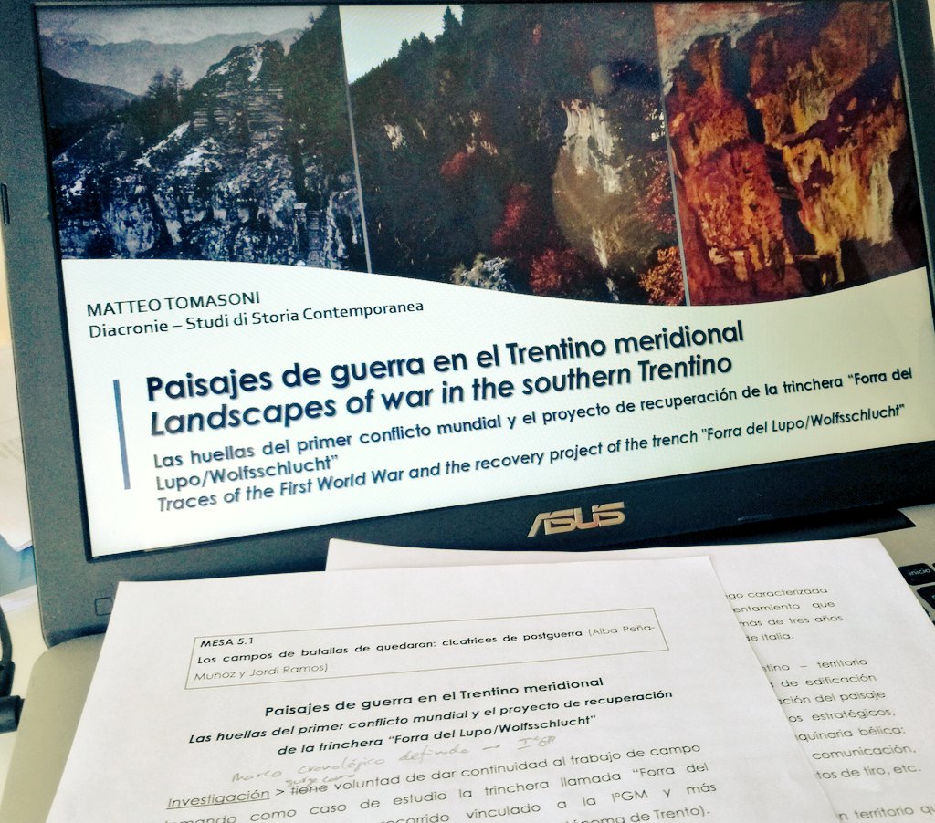 phdmatteo's tweet photo. È tutto pronto per il Congresso "#Aftermaths of War/Postguerres" che inizia domani a #Barcellona. Presenterò un paper sul progetto #ForraDelLupo ed il recupero di una trincea della #WW1 #WWI #Trentino #GrandeGuerra #storia #memoria @AlpeCimbra @paolo_spagnolli @AltipianiCimbri https://t.co/WyIIXCBsHz