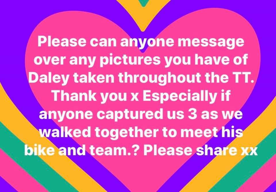 Daley Mathison's wife, Natalie, has posted the below. Can anyone help please? Thank you.