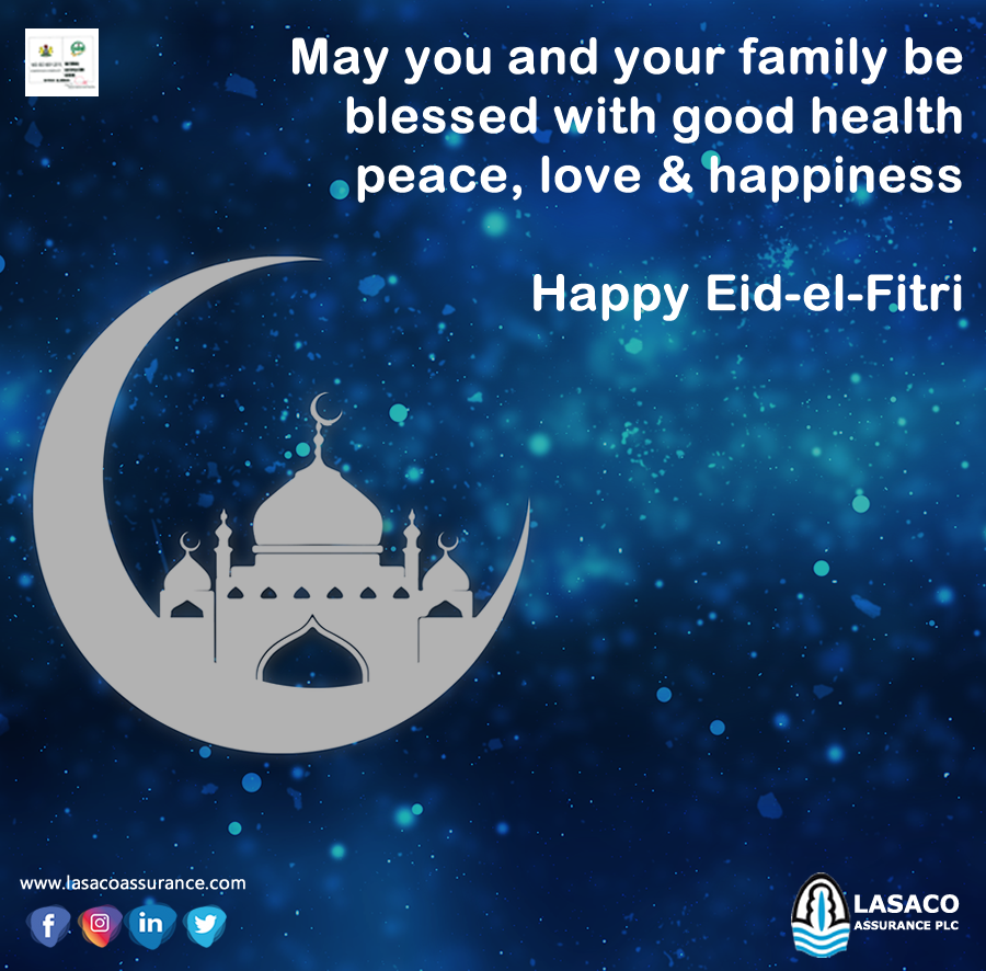 LASACOAssurance's tweet photo. May you and your family be blessed with good health, peace, love and happiness.
Happy Eid-el-Fitri from all of us @ LASACO Assurance
#EidMubarak #Muslims #EidAlFitr2019 #EidUlFitr #Ibadah #HappyEid #LASACOCare https://t.co/sWa5GrkP4i