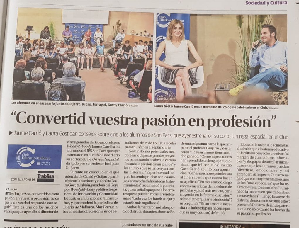 Gràcies per convidar-nos! 💛 I enhorabona als autors del curt que vam tenir el plaer de veure: 'Un regal espacial' [amb a] equilibra molt bé les dosis de màgia, imaginació, humor i originalitat i aconsegueix un resultat realment bonic i especial [amb e]. 🎥📽️