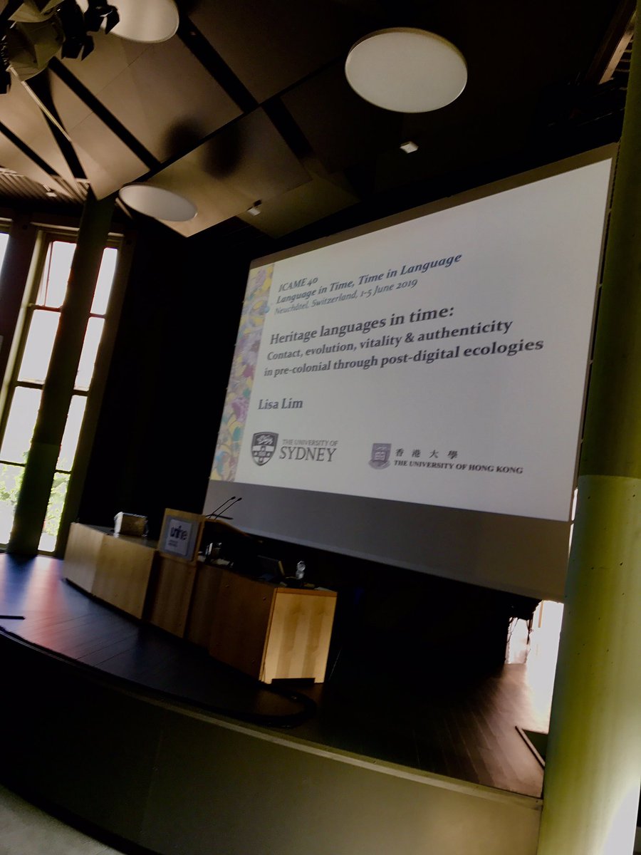 Thank you #ICAME40 for inviting me to present my work &amp; thoughts on #heritage lgs in #multilingual ecologies &amp; their significance in #contact &amp; #evolution &amp; how we (should) conceive of #English today. <a href="/icame40/">icame40</a> <a href="/UniNeuchatel/">Université Neuchâtel</a> 4 June 2019