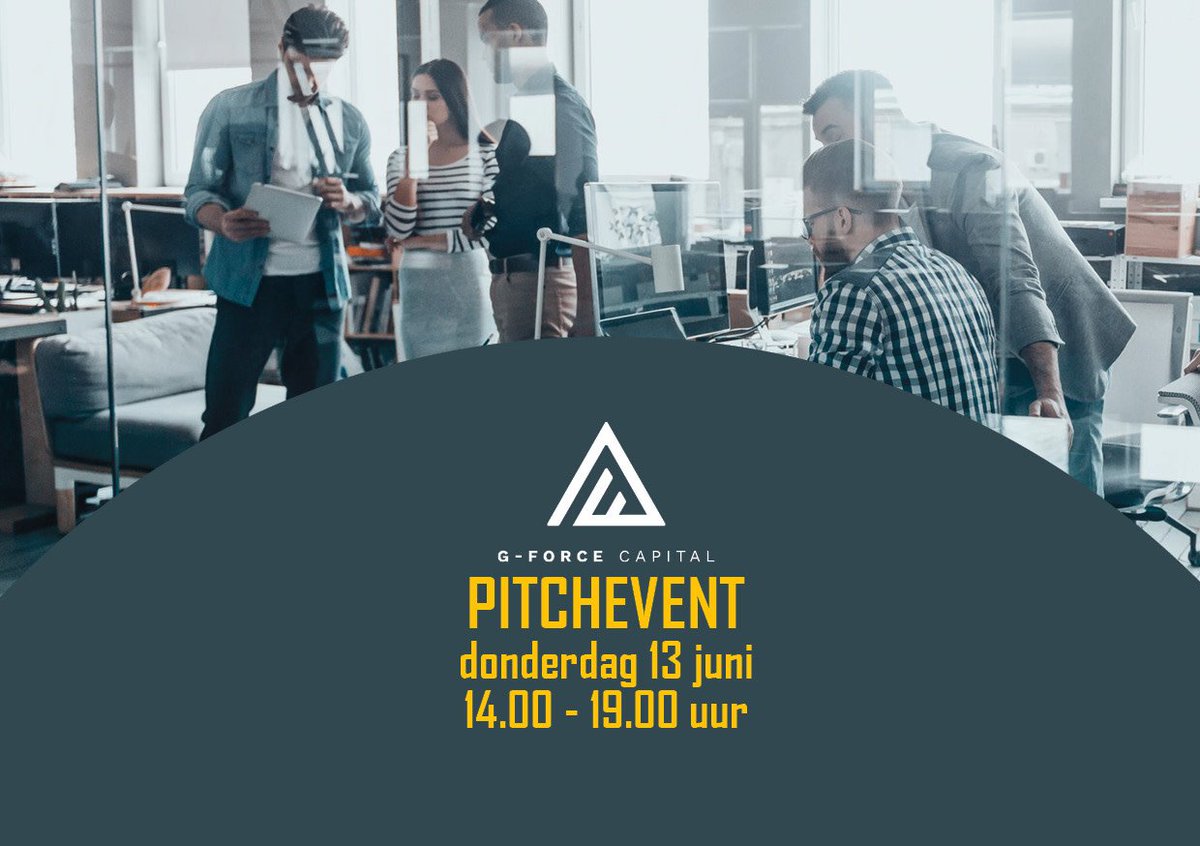 GForceCap's tweet photo. Vier startups presenteren zich ten overstaan van een jury en aan jou! De winnaar tekent op het podium een financieringsovereenkomst voor de eerste startup fase en krijgt toegang tot het uitgebreide en ervaren netwerk van G-Force Capital. Ben jij er bij? https://t.co/2fI9Ya0PVx https://t.co/zpCQEVTj0V