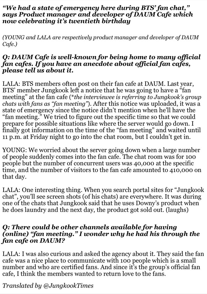 Jungkook S Golden Buzz Pa Twitter L Daum Cafe S Pm And Developer In An Interview Said We Had A State Of Emergency Here During Bts Jungkook S Group Chat At Fancafe Because There Were