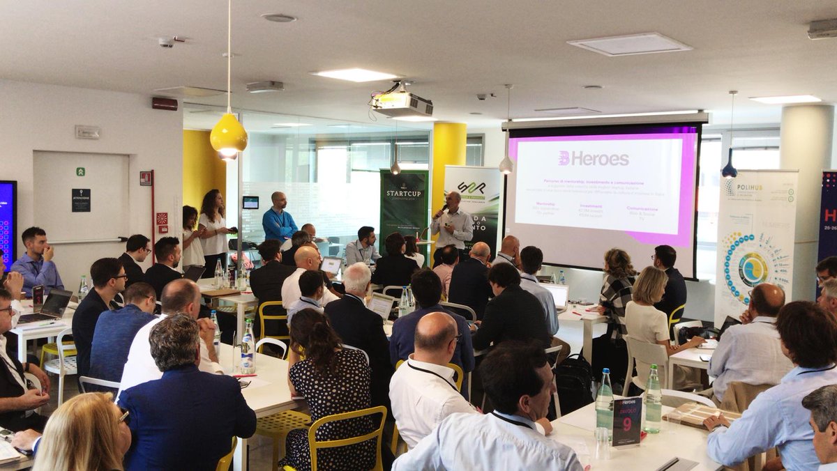 PoliHub's tweet photo. Il Roadshow di @BHeroes_Italia sbarca in #PoliHub! Le #startup si presentano a mentor e investitori, per le migliori un percorso di accelerazione 🚀 Presenti le nostre incubate #ISAAC #MilanoMultiphysics @ThingkITALY @TheTactigon @treesolu #FiliPari #moicomposites e #RespectLife https://t.co/vFc9B9Tw5p
