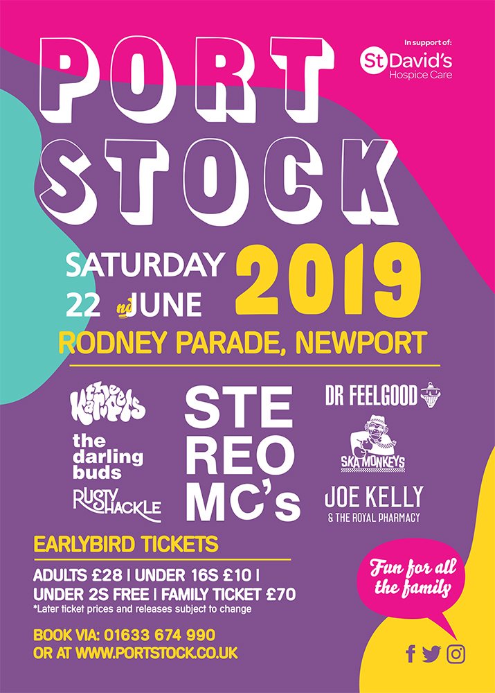 Who’s excited for #Portstock2019?! There's a great line-up this year with headliner @StereoMcs_Rob_b as well as a whole host of fantastic local bands. Get your tickets and view the full line-up at Portstock.co.uk