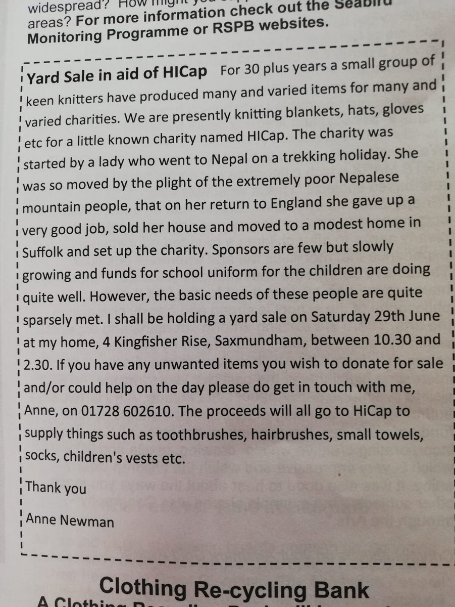 hicapuk's tweet photo. Touched by the generosity &amp; thoughtfulness of a small band of merry #knitters wishing to help my #charity. Please #support their #yardsale on 29 June #saxmundham https://t.co/HjK7ivLOnC