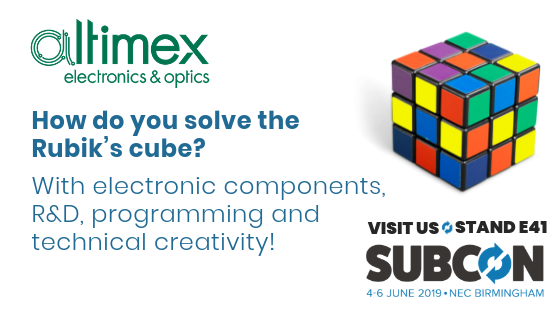ALTIMEX's tweet photo. Altimex showcase their #RandD expertise with a #robot that can solve the #Rubikscube.
Visit as at the stand E41 #SubconShow
#subcon2019 #UKmfg https://t.co/5hFKT8BmN3