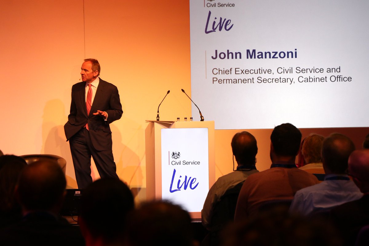 UKCivilService's tweet photo. Chief Executive of the Civil Service, John Manzoni, delivered his opening address to over 900 civil servants this morning, helping to kick off #CivilServiceLive 2019 https://t.co/qcl7A4Eegw