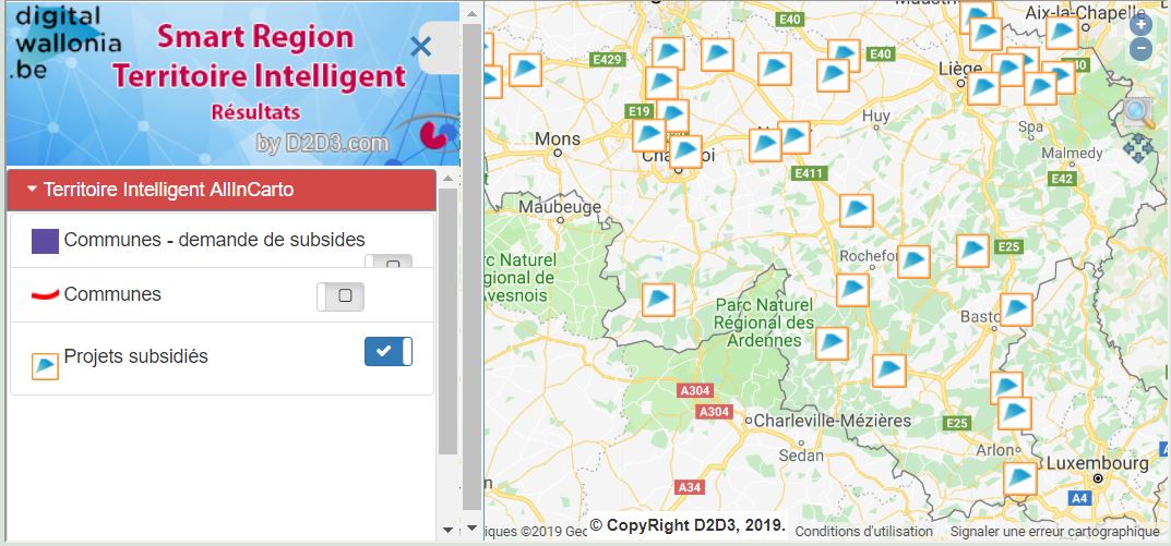Les lauréats de l'appel à projets "Territoire Intelligent", c'est par ici. juleslesmart.be/laureats.html , visualisez les sur la carte.  Merci à D2D3.com et <a href="/JulesLesmart/">Jules Lesmart</a>