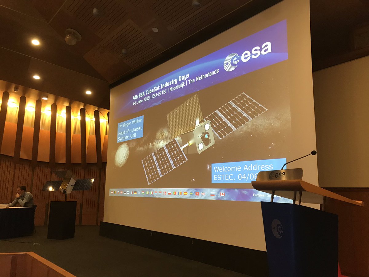 redshift675's tweet photo. Delighted to have kicked off the 4th ESA CubeSat Industry Days at ESTEC. We have a full house!
#CSID2019
https://t.co/OezAgEkVA5 https://t.co/UwGaXpItRg