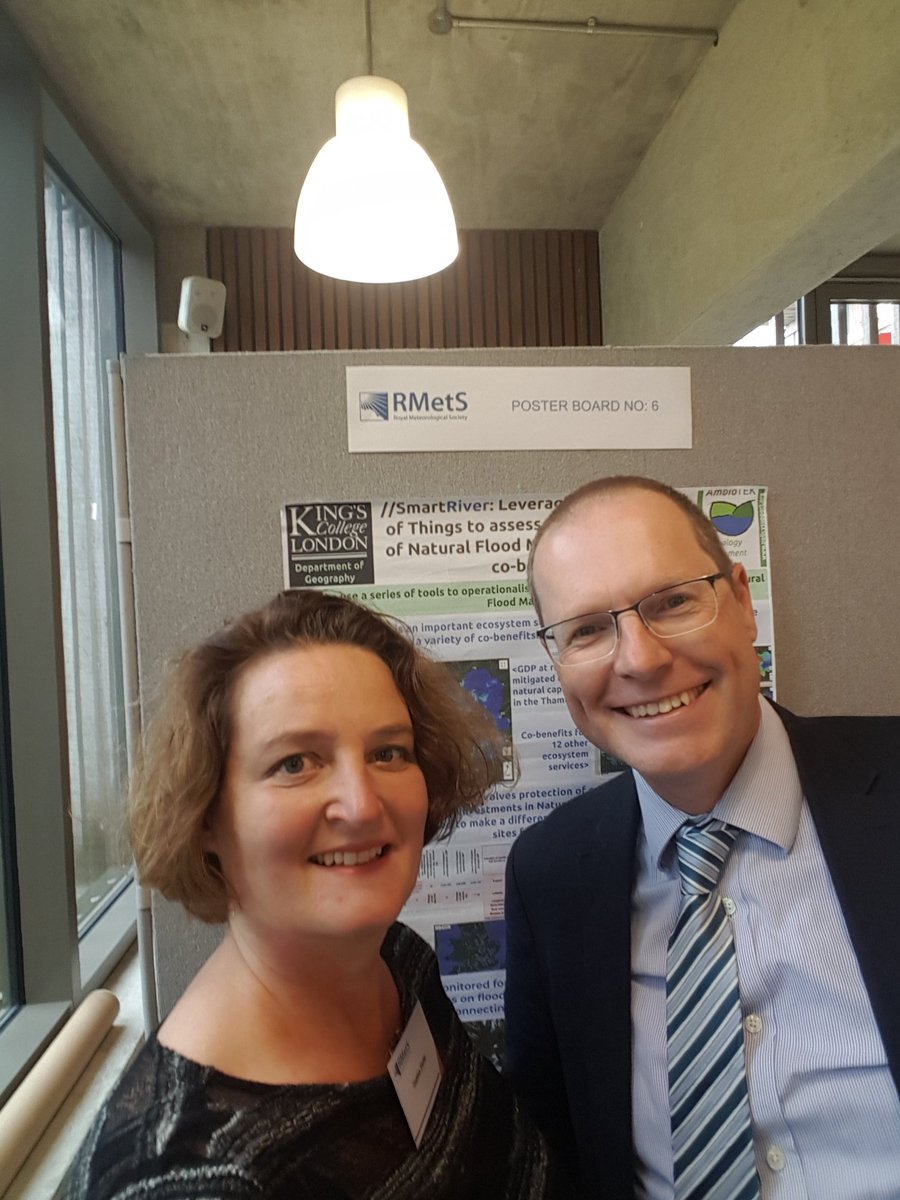 Sophia__Burke's tweet photo. Presenting @NAIAD2020 poster at #RMetSClimate @RMetS First Forum on #climatechange discussing spatial flood risk tools #ecoactuary #freestations #waterworld #policysupport here with our old friend Mark Russell from @EnvAgencySW @markmulligan https://t.co/sE2zwDY8UC