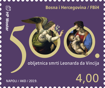 hpmostar's tweet photo. Hrvatska pošta Mostar tiskala je dvije prigodne poštanske marke u  povodu obilježavanja 500 godina od smrti Leonarda da Vincija. https://t.co/s0dKtxFneM