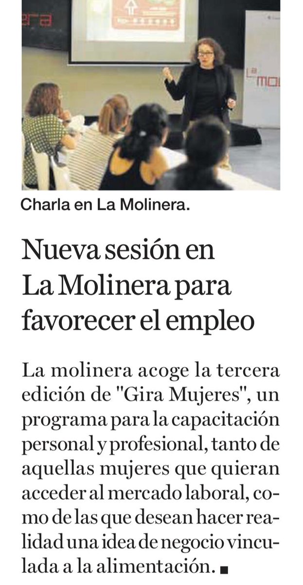 Nueva sesión en La Molinera para favorecer el empleo #GiraMujeres