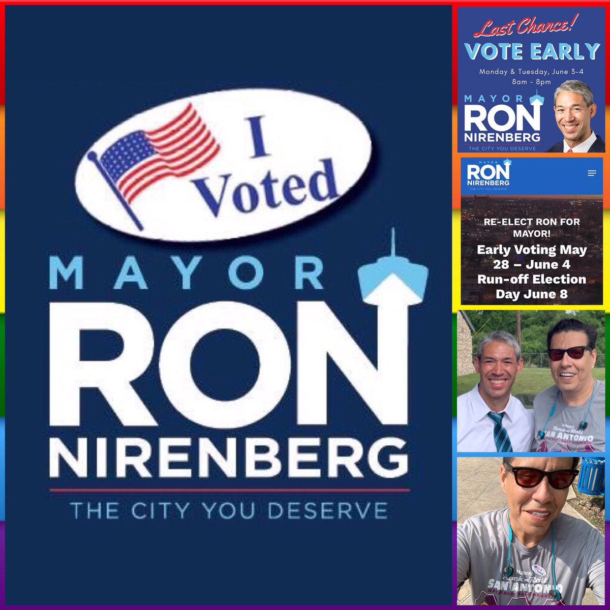 onemoregabriel's tweet photo. Early voting ends TODAY at 8pm.
You can go to any location. Just take your ID and VOTE. @Ron_Nirenberg #VoteRon #RonForMayor2019 https://t.co/FdZQM0IGAk