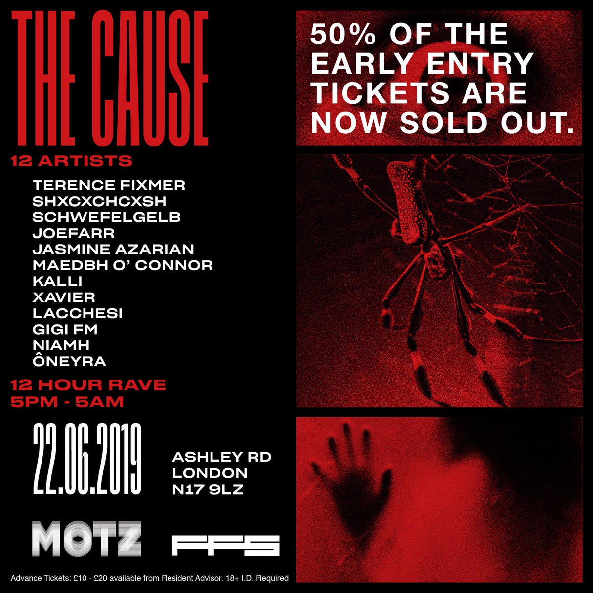 Tickets are flying out for our sesh with <a href="/terencefixmer/">terence fixmer</a>, <a href="/theJoeFarr/">JoeFarr / UX</a>, <a href="/jasmineazarian/">Jasmine Azarian</a>, SHXCXCHCXSH, Schwefelgelb (Live), <a href="/GiGiFM3/">GiGi FM</a>, <a href="/kalli2323tree/">Kalli</a>, Xavier &amp; more at The Cause, LDN on 22nd June 😈 Tix ➡️ bit.ly/MOTZjune