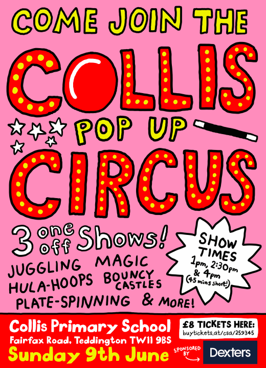 CsaTw11's tweet photo. The #Circus returns to #Collis and #Teddington this weekend! With #magic, #juggling, #acrobatics and more it will make for a great Sunday! 3 show times, 45 mins each, buy your tickets today (only £8 pp) - https://t.co/ZaztVUfHsB
@Teddington_Town @TLTeddington @TeddingFam https://t.co/nF7WeKDjNg